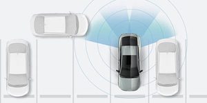 Overhead safety graphic demonstration of Kia