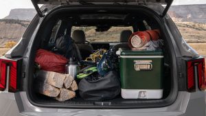 Cargo space of 2026 Kia Sorento PHEV packed with stuff